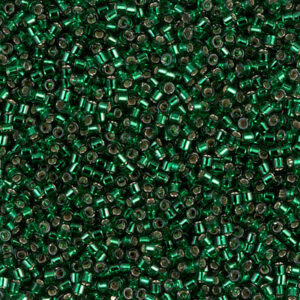 DB 148 miyuki delica 11/0 silver lined green 5 gram