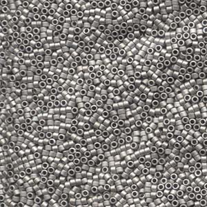 332 miyuki delica 11/0 matte metallic rhodium plated