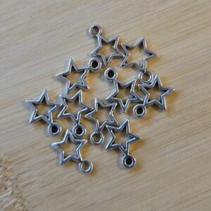bedel ster open zilver 9 mm x 12 mm 10 stuks