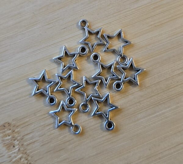 bedel ster open zilver 9 mm x 12 mm 10 stuks