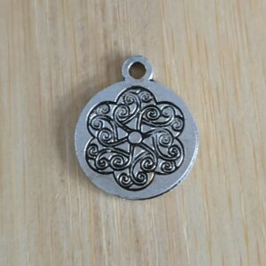 bedel rond retro antiek zilver 19 mm
