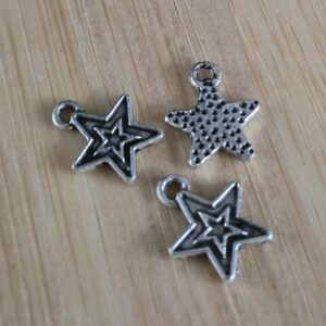 bedel smallstar inside big star zilver 14 mm x 12 mm 3 stuks