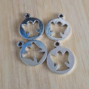 bedel rond open engel zilver 16 mm x 20 mm 4 stuks