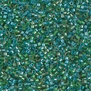 984 miyuki delica 11/0 lined aqua-teal mix