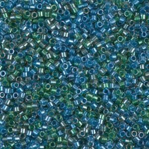 985 miyuki delica 11/0 sparkling lined blue-green mix