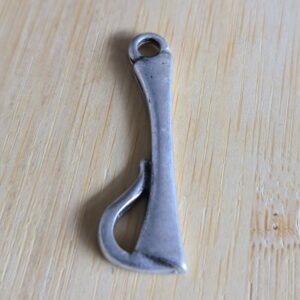 bedel langwerpig antiek zilver 40 mm x 10 mm
