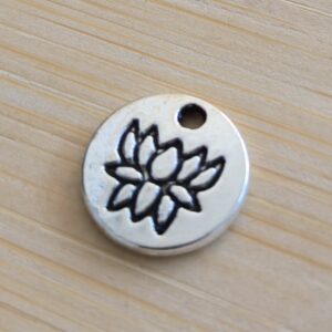 bedel lotus rond zilver 12 mm