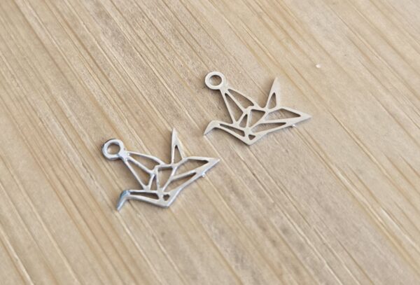 bedel filigraan kraanvogel origami zilver 10 mm x 11 mm 2 stuks