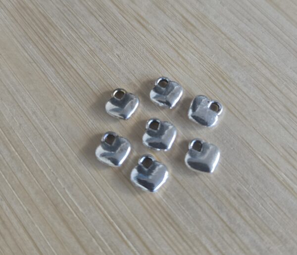 bedel hart zilver 8 mm 7 stuks