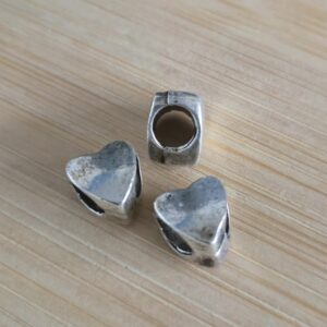 groot gat kraal hartje pandora style zilver 8 mm x 6 mm 3 stuks