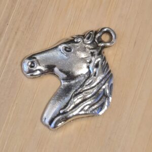 bedel paardenhoofd zilver 13 mm x 29 mm