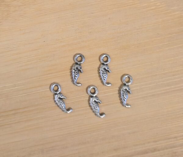 bedel zeepaard zilver 12 mm x 5 mm 5 stuks