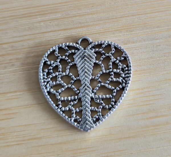 bedel hart filigraan zilver 26 mm x 26 mm