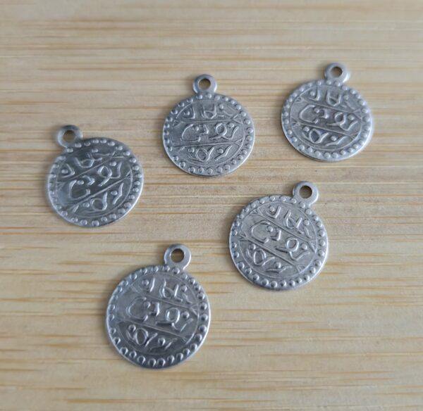 bedel rond munt zilver 13 mm 5 stuks