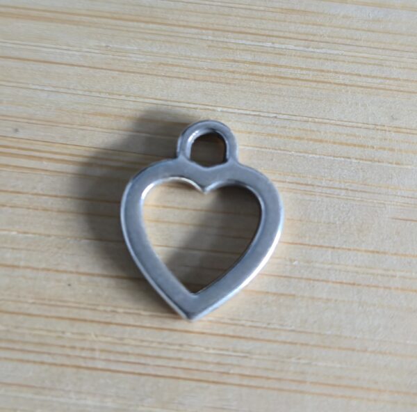 bedel hartje zilver 16 mm x 14 mm