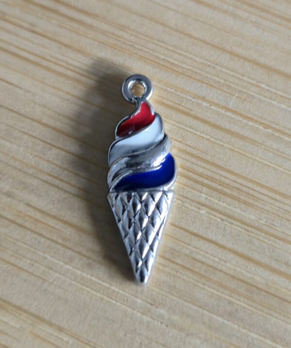 bedel swirl ijsje zilver rood-wit-blauw 24.4 mm x 8.2 mm