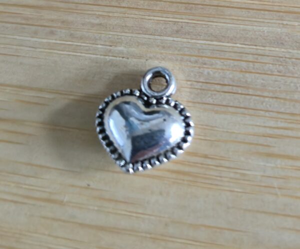 bedel hart special antiek zilver 13 mm x 11 mm x 5 mm