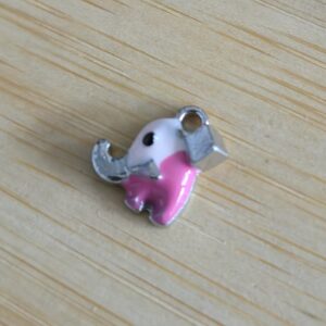 bedel olifant zilver-roze 10 mm x 9 mm