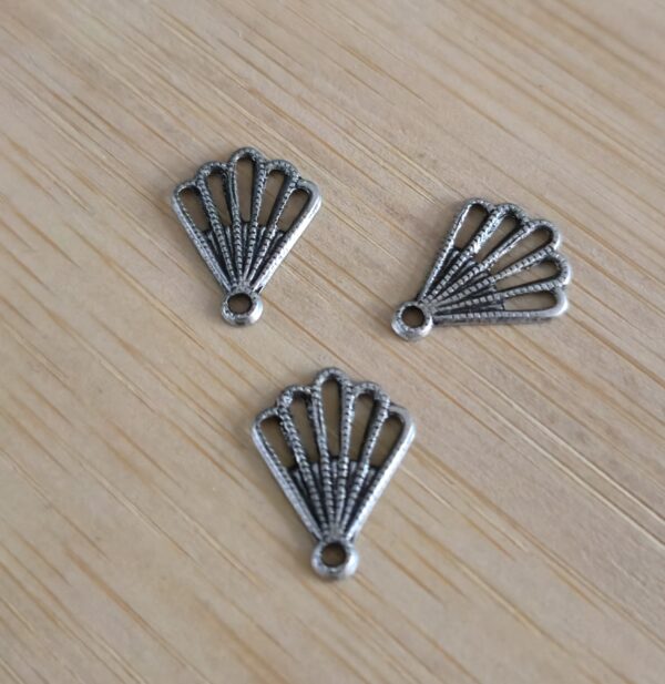 bedel filigraan waaier zilver 14 mm x 11 mm 3 stuks