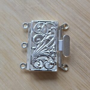 schuifsluiting zilver 3 rijen 21 mm x 21 mm