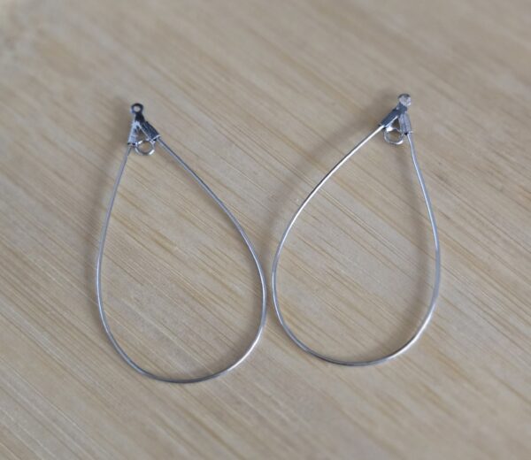 hanger zilver druppel ideaal voor oorbellen 52 mm x 28 mm per paar