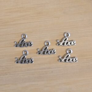 bedel love zilver 13 mm x 10 mm 5 stuks
