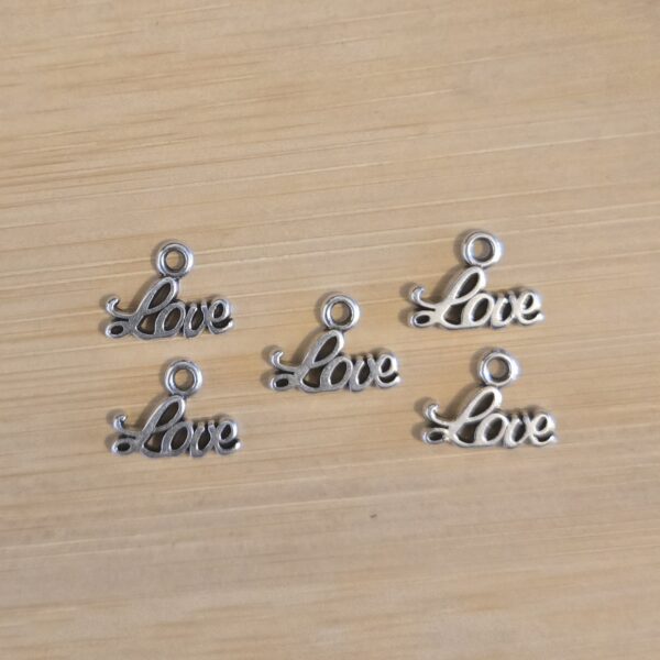 bedel love zilver 13 mm x 10 mm 5 stuks