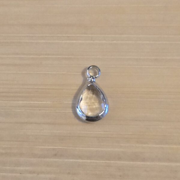 hanger zilver facet geslepen transparent 12 mm x 6 mm
