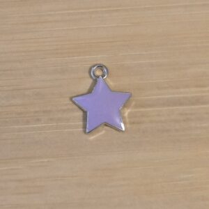 bedel ster zilver lila emaille 14 mm x 12 mm