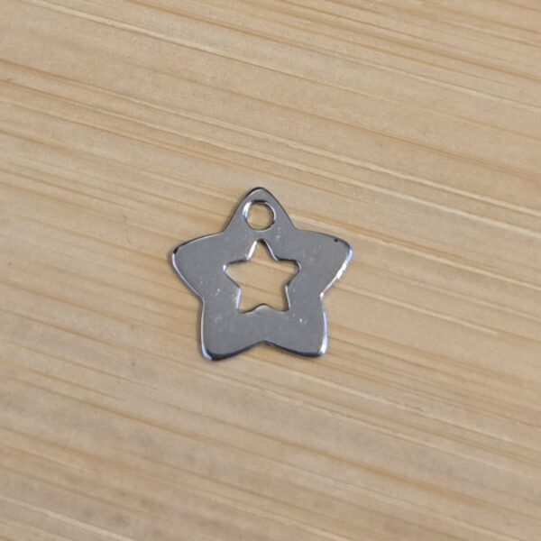 bedel zilver ster open 12 mm