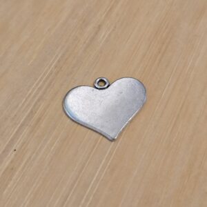 bedel zilver hart 18 mm x 23 mm