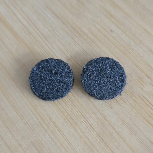 cabochon 12 mm leer zwart 2 stuks