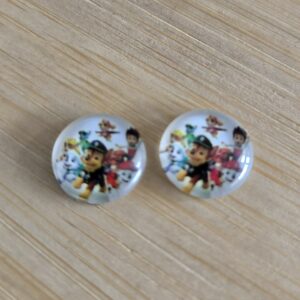 cabochon 12 mm pawpatrol wit (b) 2 stuks