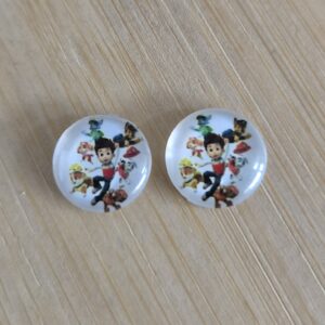 cabochon 12 mm pawpatrol wit (d) 2 stuks