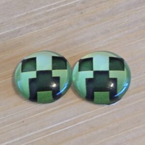 cabochon 12 mm minecraft 2 stuks