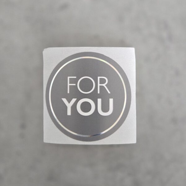 sticker rond grijs for you 4 cm 10 stuks