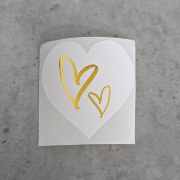 sticker hart wit met gouden hartjes 4 cmm 10 stuks