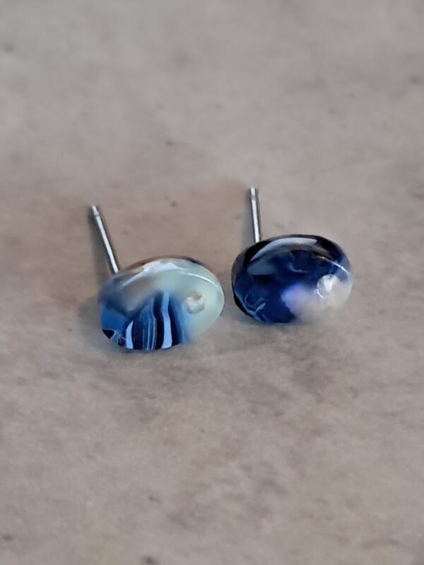 oorsteker zilver resin met oog 8 mm x 5 mm per paar