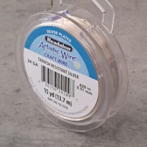 beadalon artistic wire silver plated tarnish resistant silver 24 GA 13.7 meter
