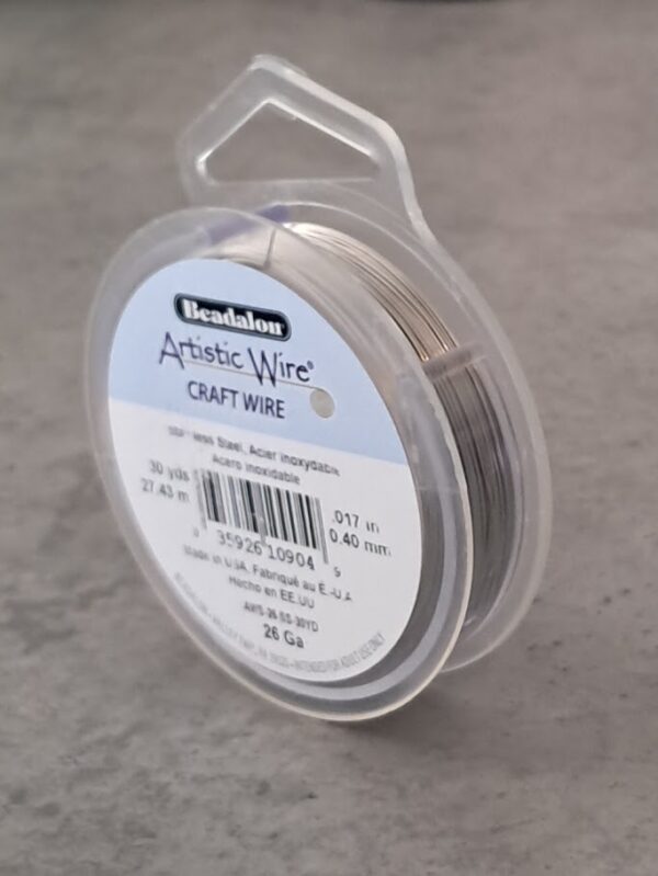 beadalon artistic wire stainless steel 26 GA 27.43 meter