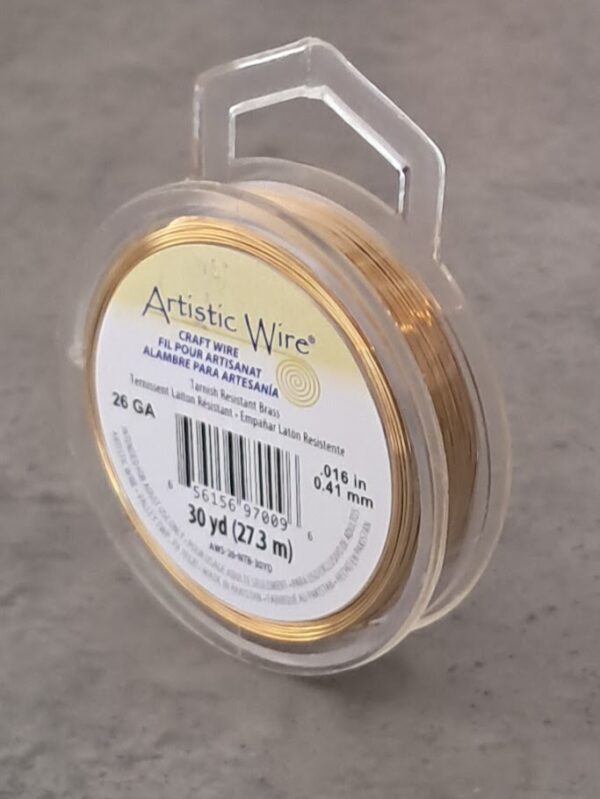 beadalon artistic wire tarnish resistant brass 26 GA 27.3 meter
