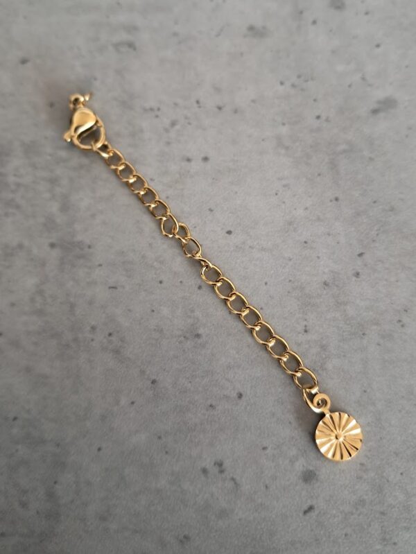 verlengketting set bloem met karabijnslot goud 55 mm x 3 mm