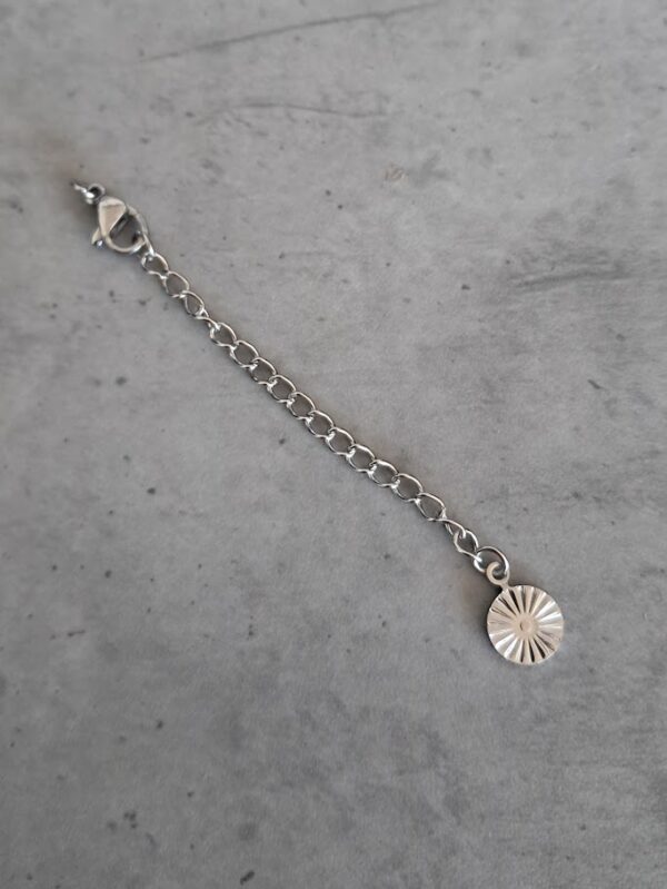 verlengketting set bloem met karabijnslot zilver 55 mm x 3 mm