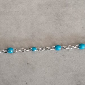 jasseron 1mm pretty peacock blue-zilver 10 cm