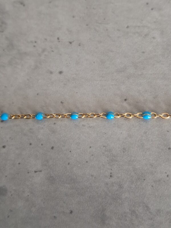 jasseron 1 mm turquoise blue-gold 10 cm