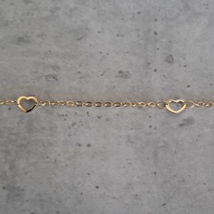 jasseron 1.2 mm schakel hartjes goud 10 cm