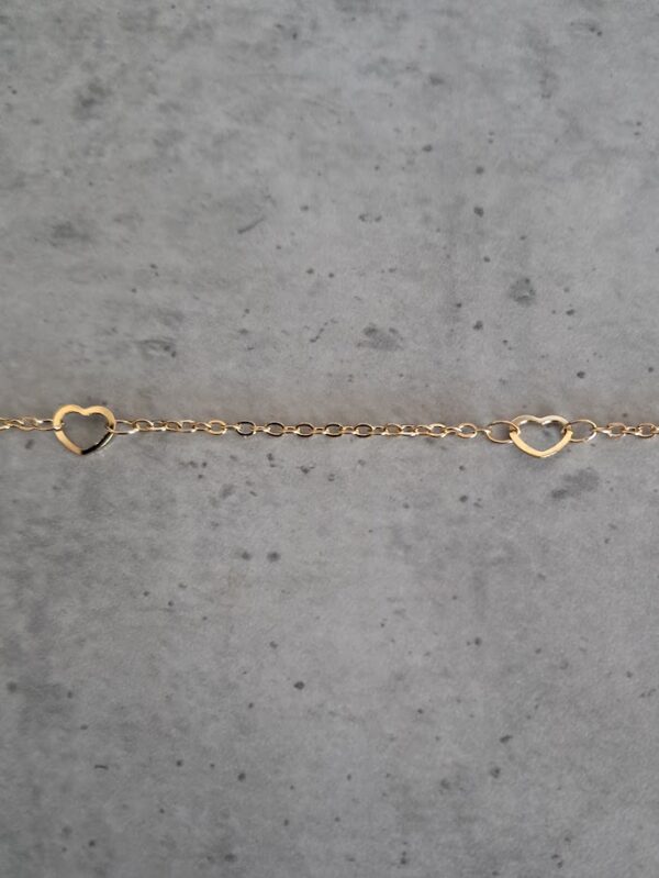 jasseron 1.2 mm schakel hartjes goud 10 cm