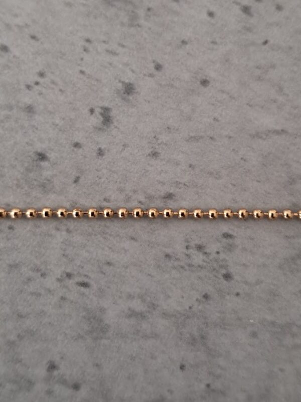 ballchain 1 mm rose goud 10 cm