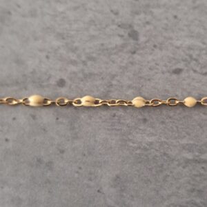 jasseron 1mm off white-goud 10 cm