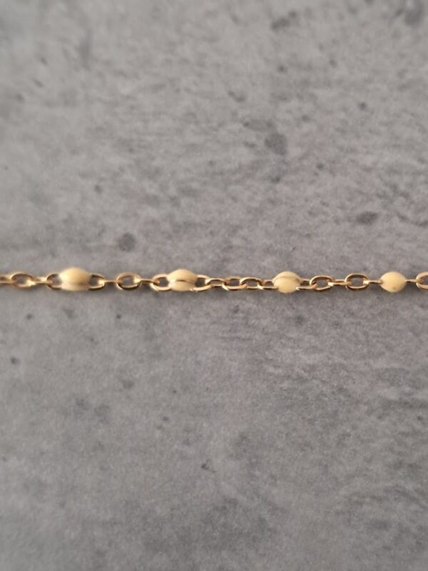jasseron 1mm off white-goud 10 cm